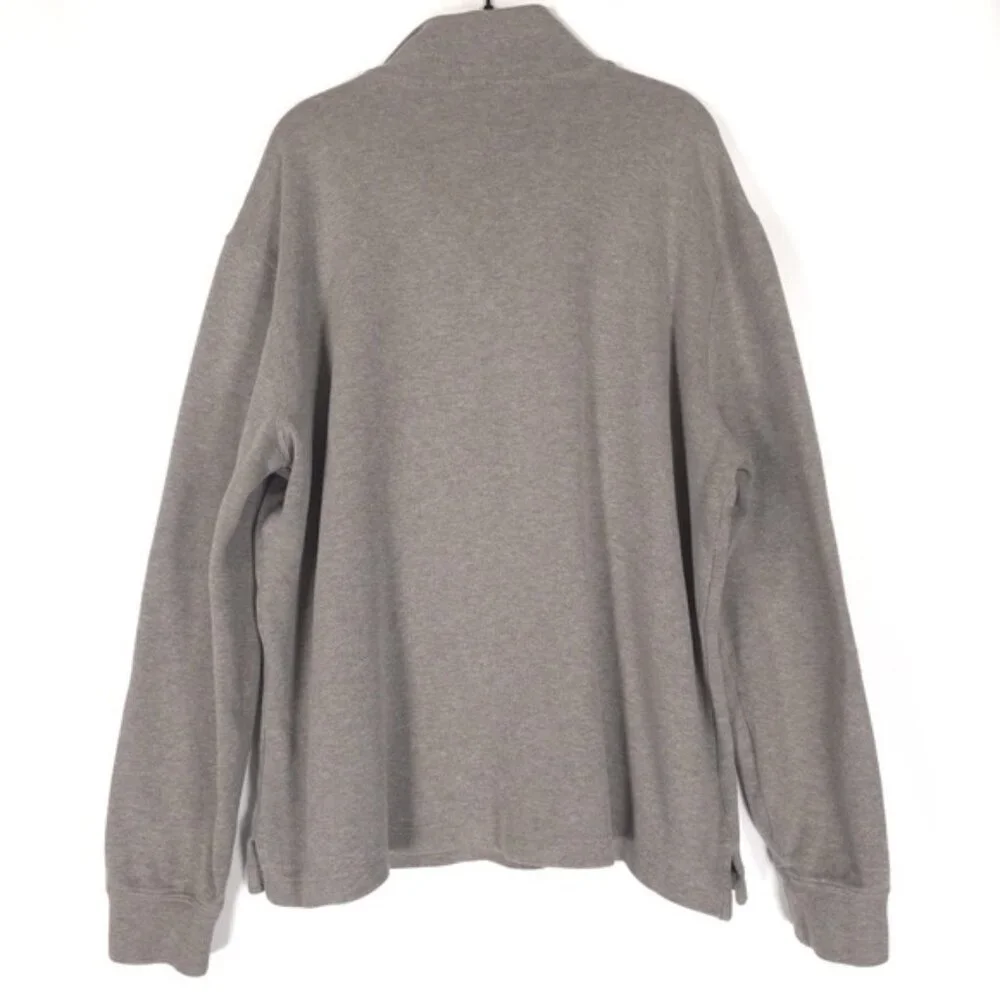 POLO RALPH LAUREN Men’s 1/4 Zip Pullover Sweater Gray‎ 100% Cotton Size XL